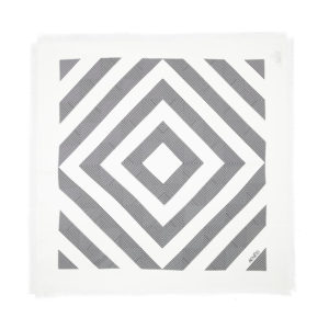 Geometric Mirage print silk scarf Cream
