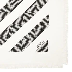 Geometric Mirage print silk scarf Cream