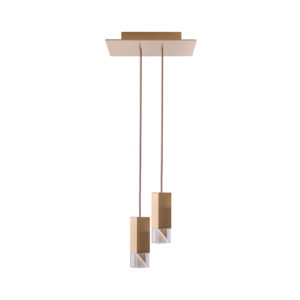 Lamp/One Wood Duet Chandelier Delisart