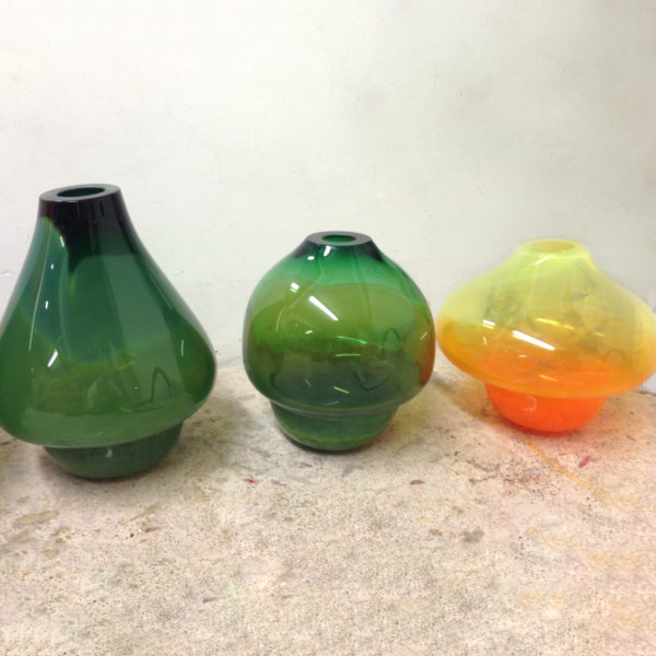 Volcano Glass Vase Green Small