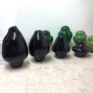 Volcano Glass Vase Black Small