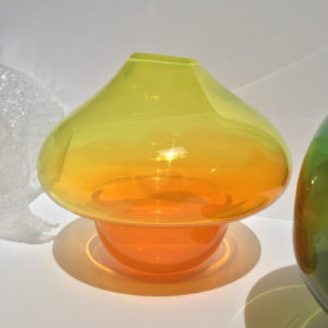 Volcano Glass Vase Green Medium