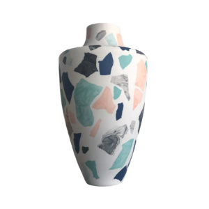 Terrazzo Vase Pink-Blue Delisart