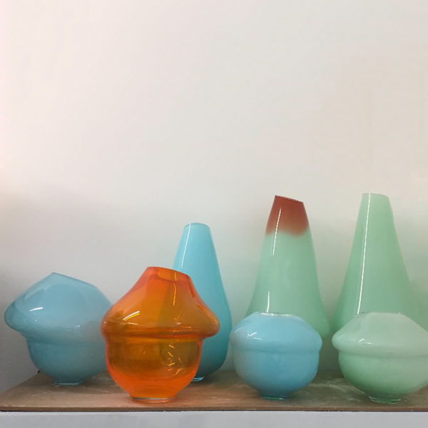 Volcano Glass Vase Azure Small