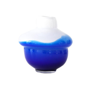 Volcano Glass Vase White-Blue Small 01 Delisart
