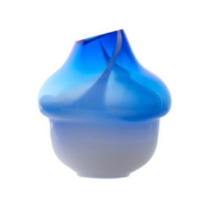 Volcano Glass Vase Blue Large Delisart