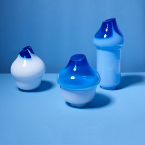 Volcano Glass Vase Blue Large
