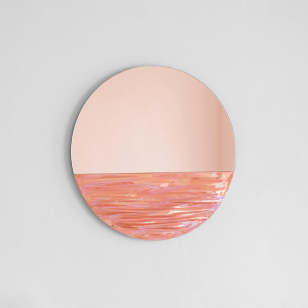 Orizon Coral Pink Round Mirror