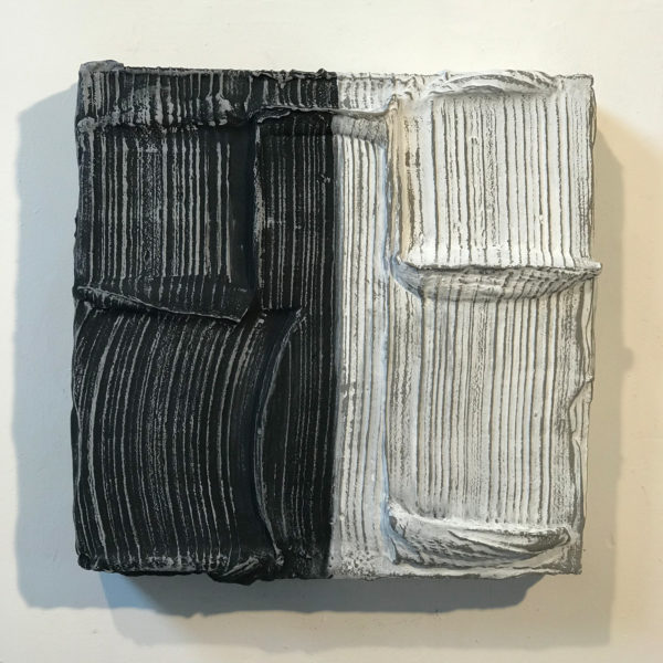 Grey Stripes Painted Sculpture