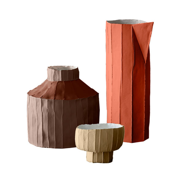 Tucano Fide Ninfea Vases Brown Set of 3