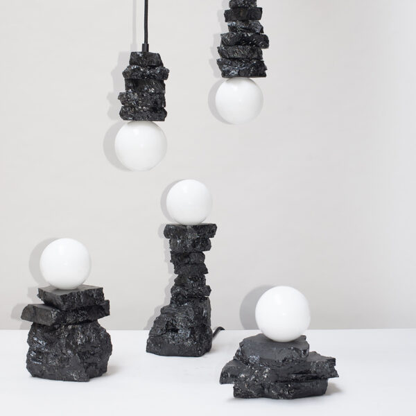 Anthracite Coal Table Light